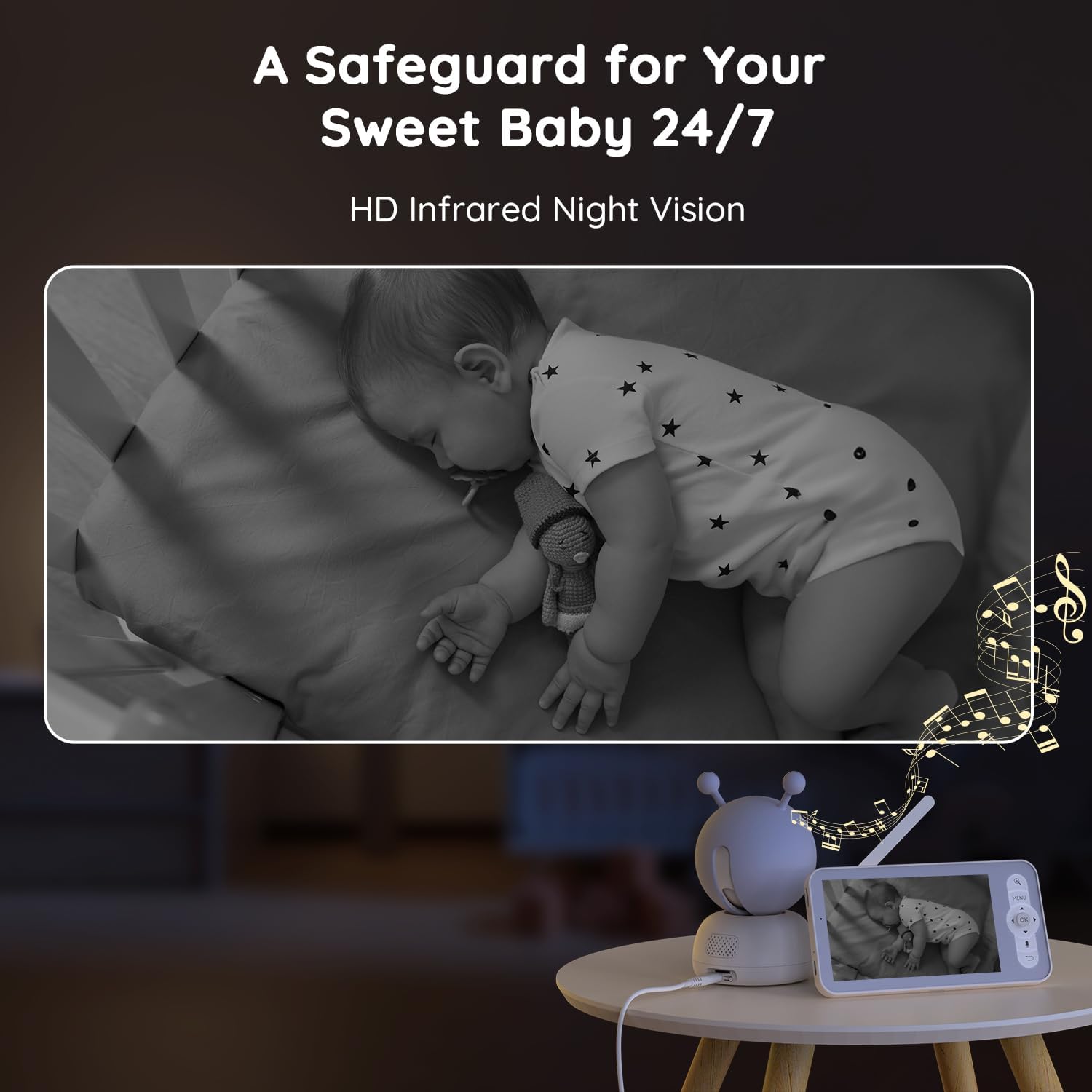 BOlFUN Baby Monitor Baby 2S with Noise Detection