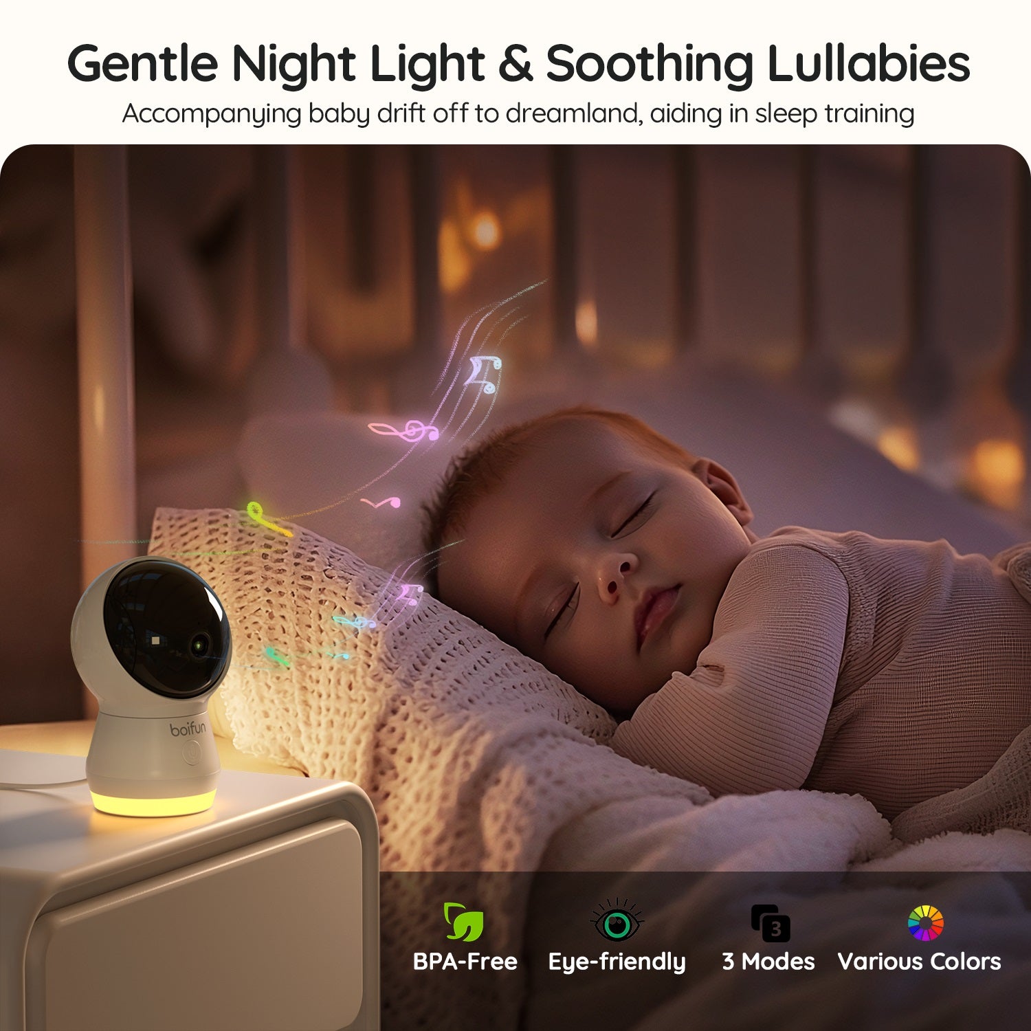 best baby monitor with night light & soothing lullabies