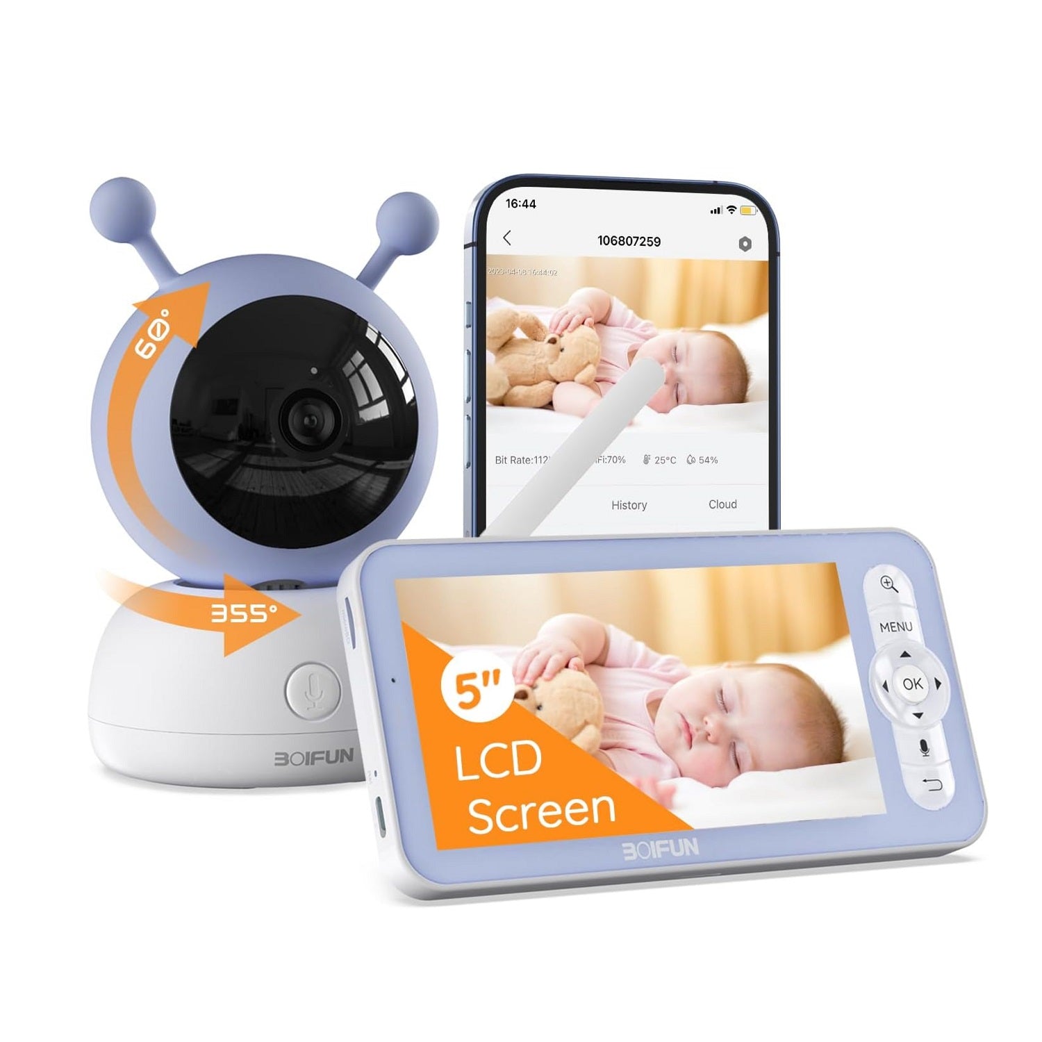 BOlFUN Baby Monitor Baby 2S with Noise Detection