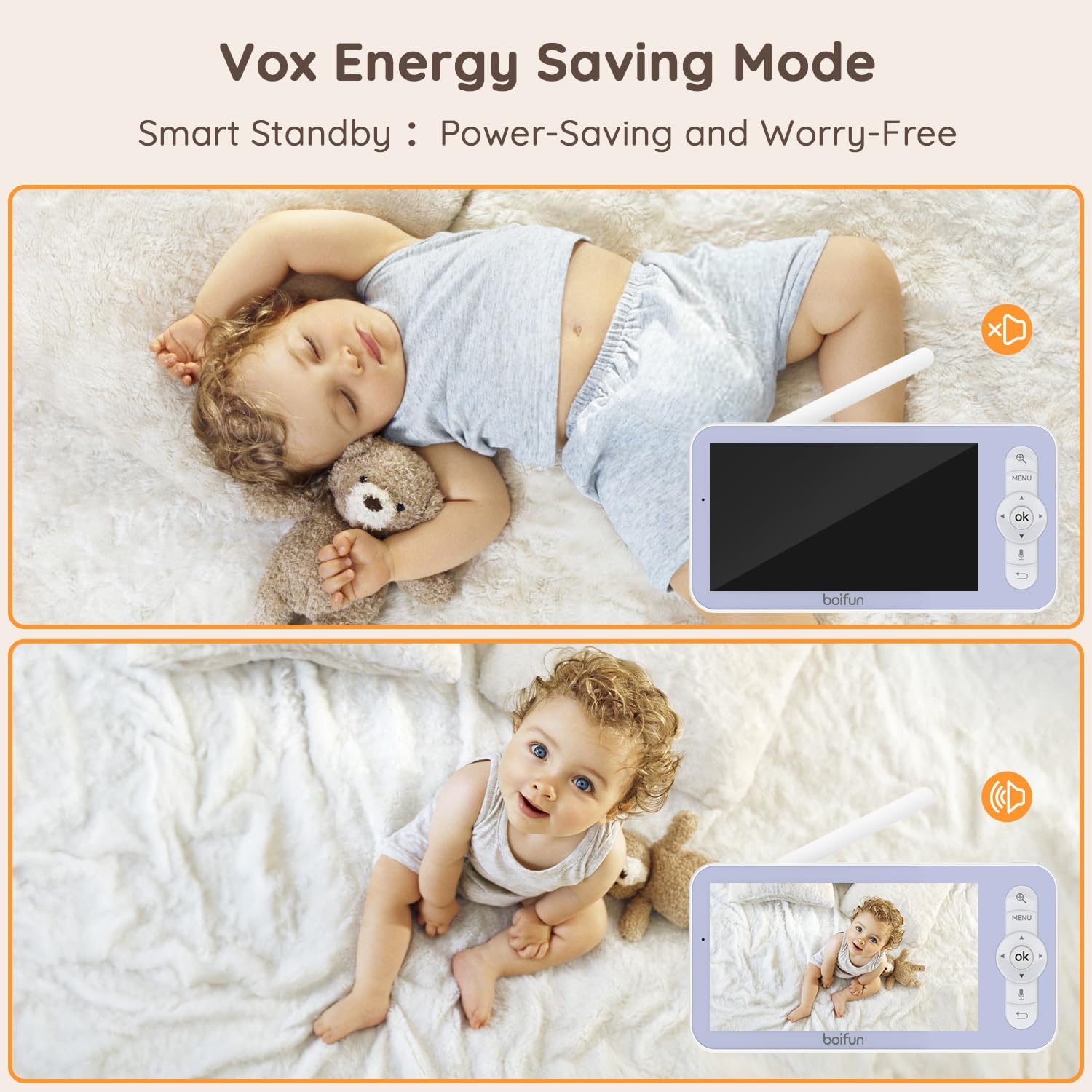 BOlFUN Baby Monitor Baby 2S with Noise Detection