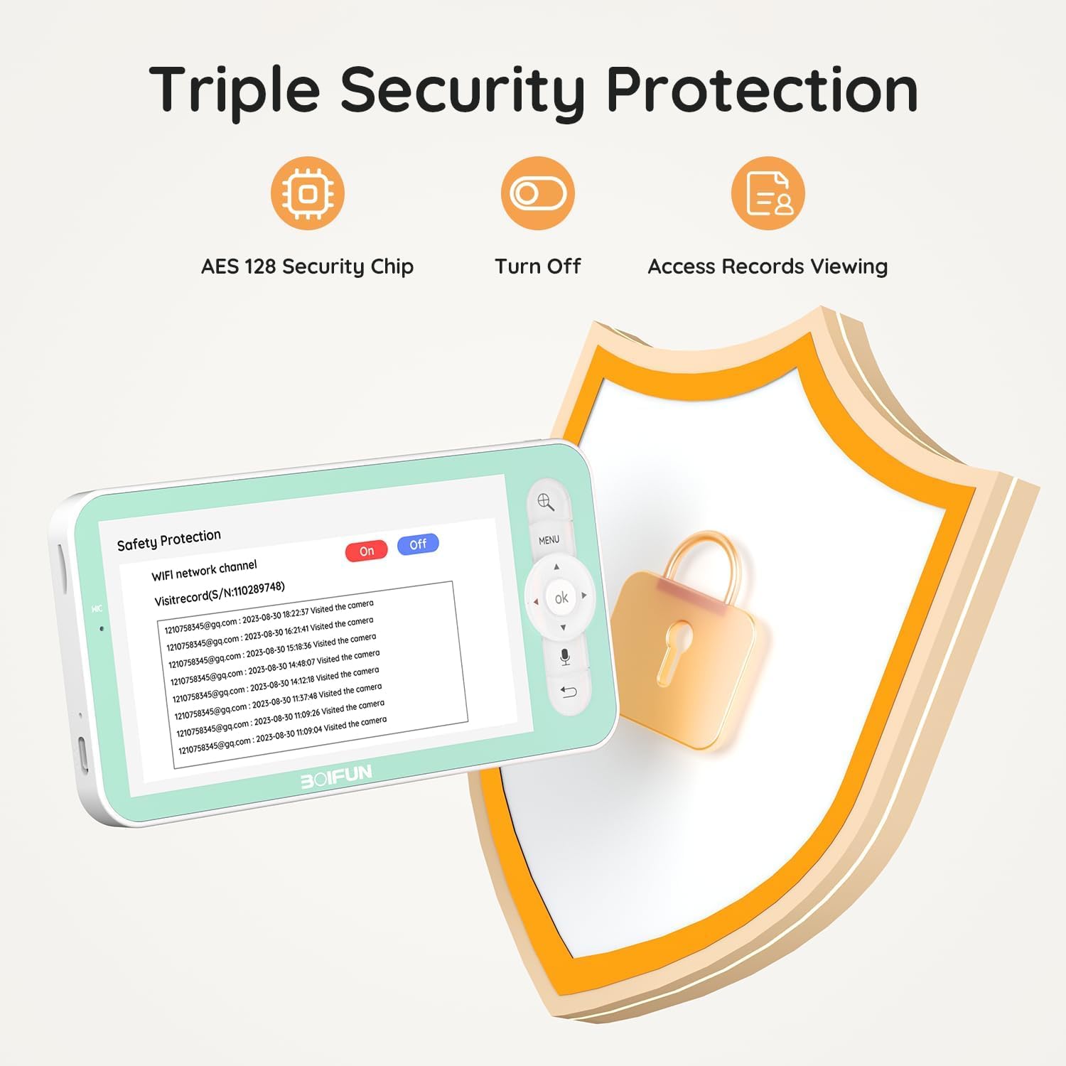 BOIFUN Baby Monitor 6T with 5.0” HD Display and 360° Camera