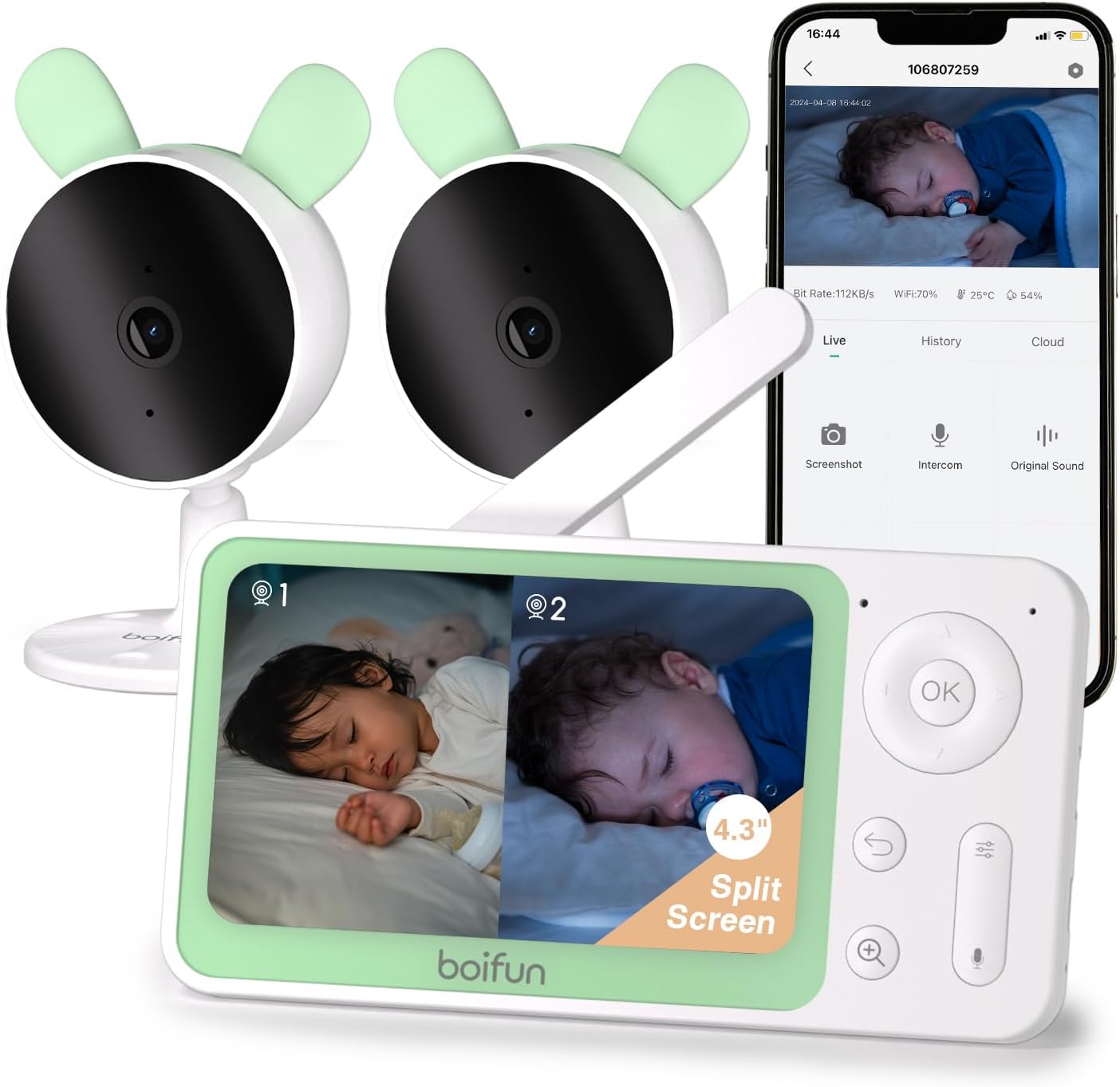 Smart baby monitor with app – live streaming & motion detection